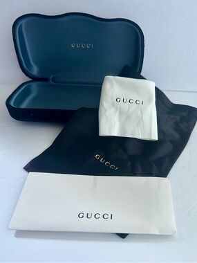 Gucci Black and White Eyewear Case & Pouch Set